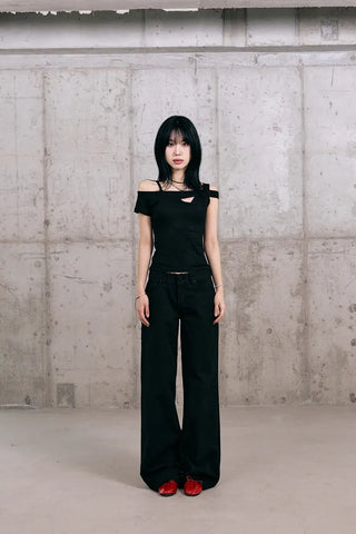 Shape Off-Shoulder Short Sleeve T-Shirt