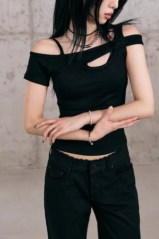 Shape Off-Shoulder Short Sleeve T-Shirt