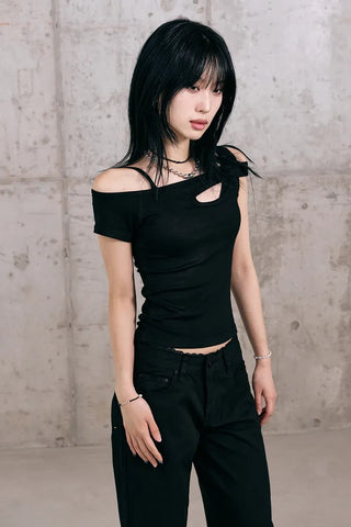 Shape Off-Shoulder Short Sleeve T-Shirt