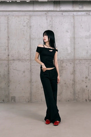 Shape Off-Shoulder Short Sleeve T-Shirt