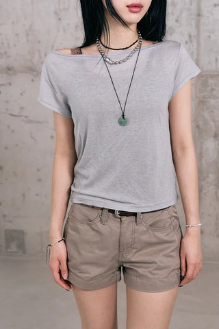 Tencel Boat Neck Summer Short Sleeve