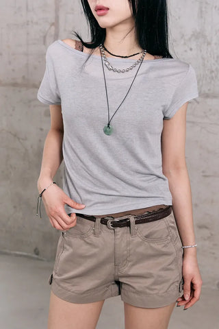 Tencel Boat Neck Summer Short Sleeve