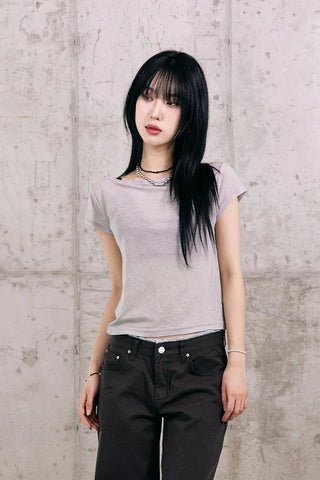 Tencel Boat Neck Summer Short Sleeve