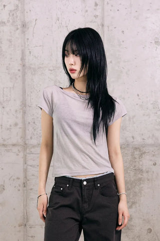 Tencel Boat Neck Summer Short Sleeve