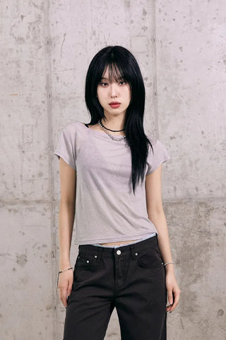 Tencel Boat Neck Summer Short Sleeve