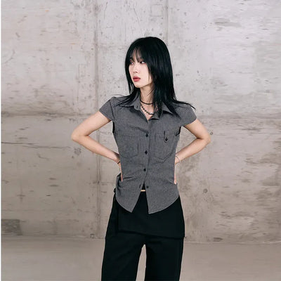 Leaf Cap Sleeve Short Sleeve Shirt