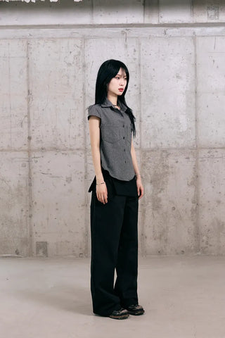 Leaf Cap Sleeve Short Sleeve Shirt