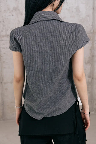 Leaf Cap Sleeve Short Sleeve Shirt