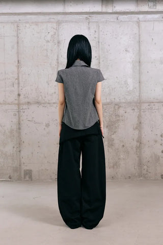 Leaf Cap Sleeve Short Sleeve Shirt