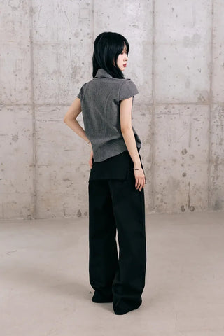 Leaf Cap Sleeve Short Sleeve Shirt
