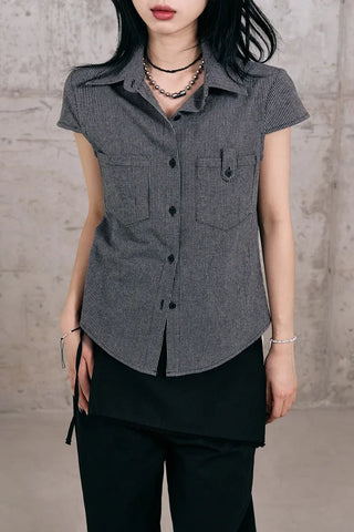 Leaf Cap Sleeve Short Sleeve Shirt