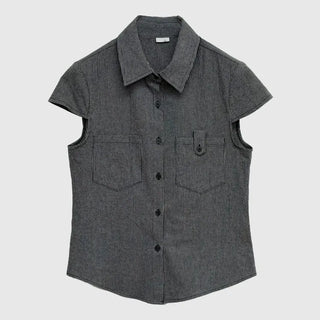 Leaf Cap Sleeve Short Sleeve Shirt