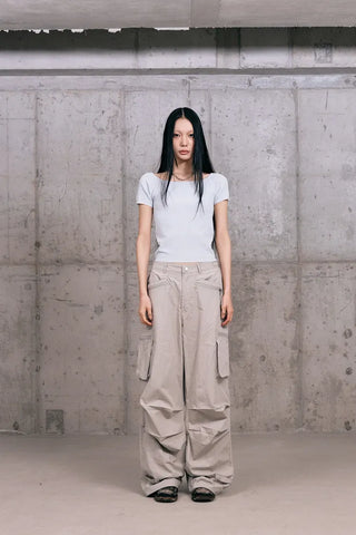Fine Zipper Cargo Pants