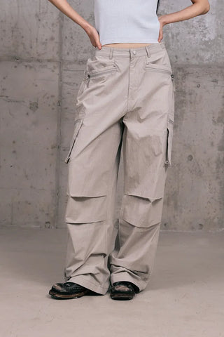 Fine Zipper Cargo Pants
