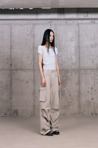 Fine Zipper Cargo Pants