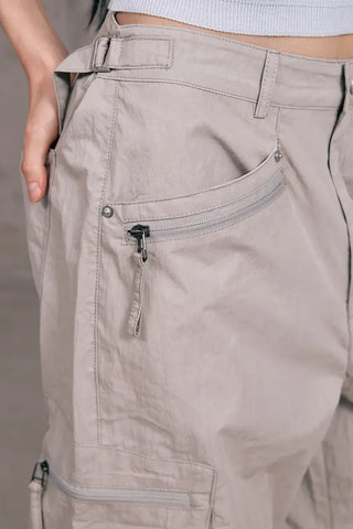 Fine Zipper Cargo Pants