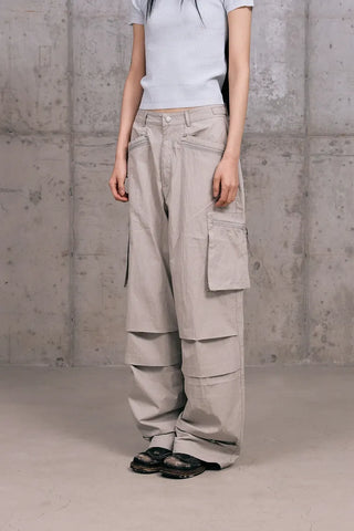 Fine Zipper Cargo Pants