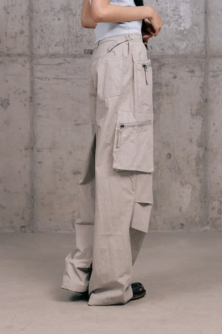 Fine Zipper Cargo Pants