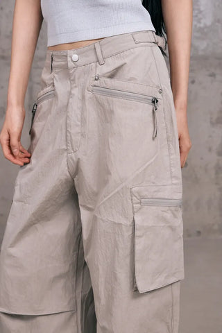 Fine Zipper Cargo Pants