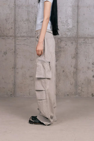 Fine Zipper Cargo Pants