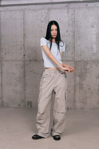 Fine Zipper Cargo Pants