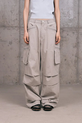 Fine Zipper Cargo Pants