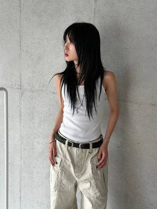 Kuring U-neck Ribbed Sleeveless