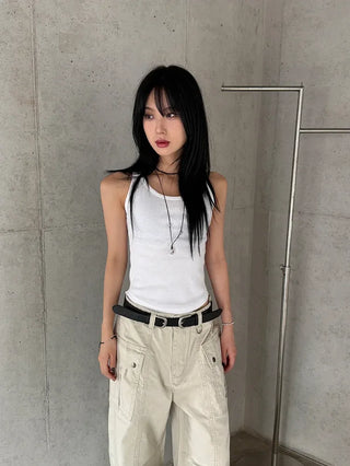 Kuring U-neck Ribbed Sleeveless