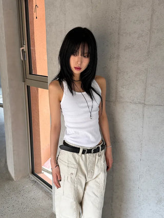 Kuring U-neck Ribbed Sleeveless