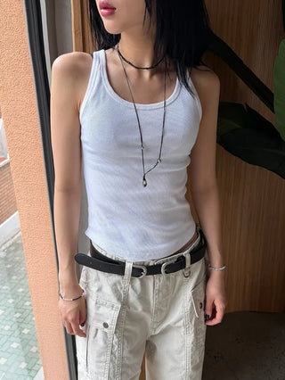 Kuring U-neck Ribbed Sleeveless