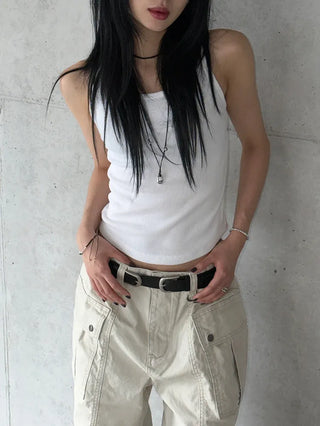 Kuring U-neck Ribbed Sleeveless