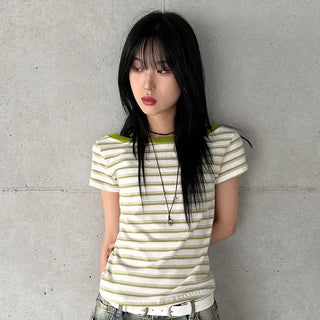 Cindy Striped Short Sleeve Tee
