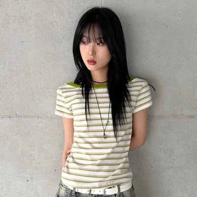 Cindy Striped Short Sleeve Tee