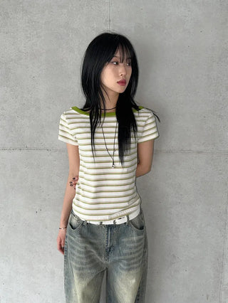 Cindy Striped Short Sleeve Tee