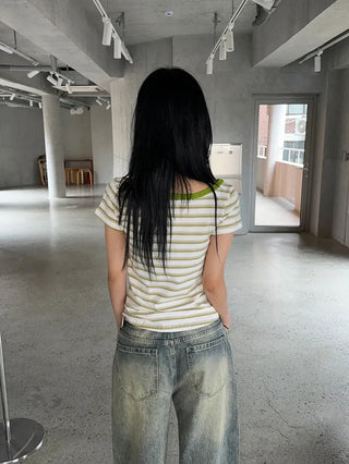 Cindy Striped Short Sleeve Tee