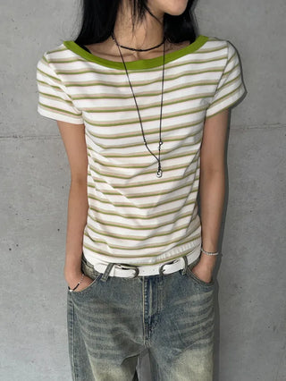 Cindy Striped Short Sleeve Tee