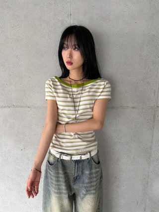 Cindy Striped Short Sleeve Tee