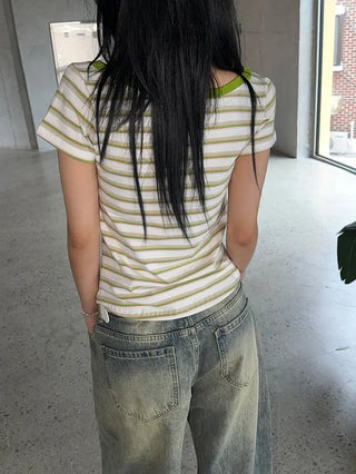 Cindy Striped Short Sleeve Tee