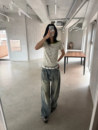 Cindy Striped Short Sleeve Tee