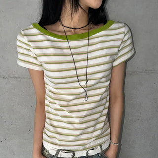 Cindy Striped Short Sleeve Tee