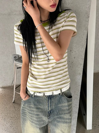 Cindy Striped Short Sleeve Tee