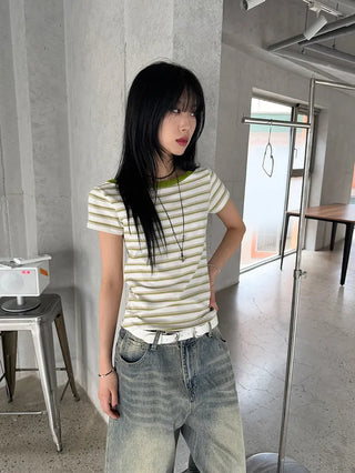 Cindy Striped Short Sleeve Tee