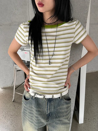 Cindy Striped Short Sleeve Tee