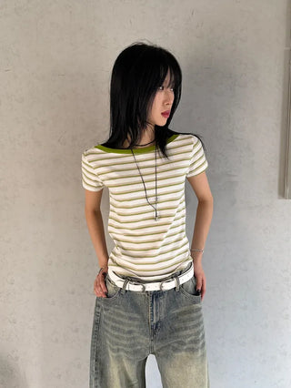 Cindy Striped Short Sleeve Tee
