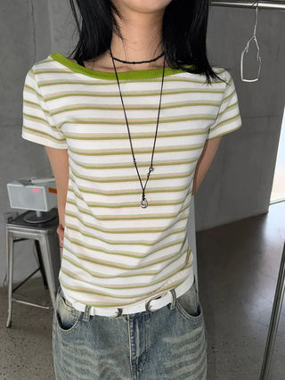 Cindy Striped Short Sleeve Tee