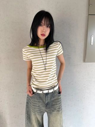 Cindy Striped Short Sleeve Tee