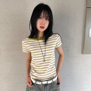 Cindy Striped Short Sleeve Tee