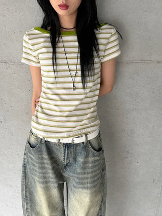 Cindy Striped Short Sleeve Tee