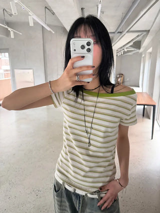 Cindy Striped Short Sleeve Tee