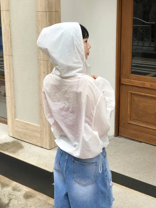Summer Crop Hooded Wind Jacket